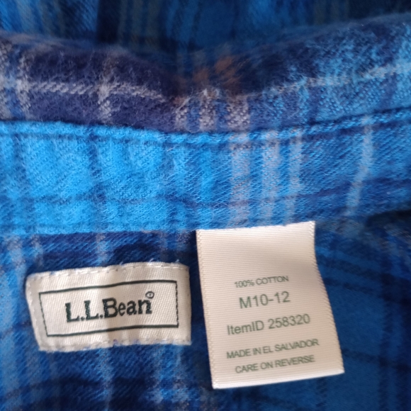 L.L. Bean girls long sleeve button up flannel - Picture 6 of 6